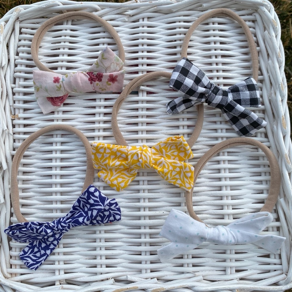 Bundle of 5 handmade nylon headband bows